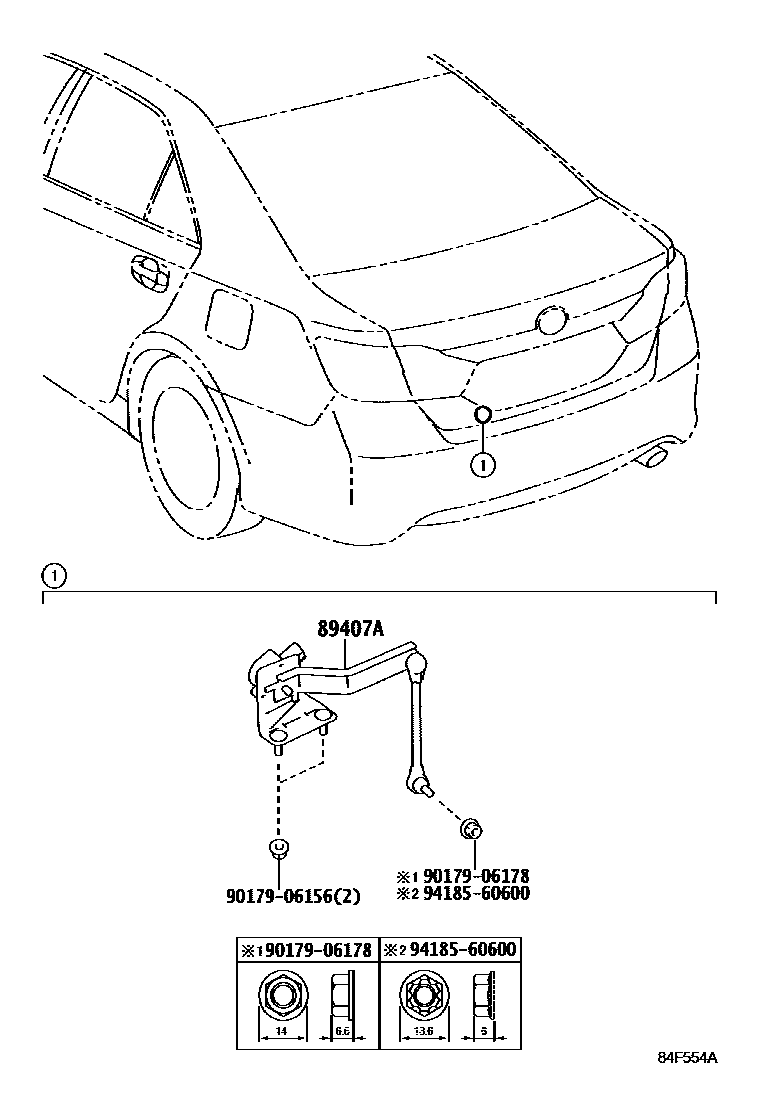 Toyota CAMRY 电子高度控制 EPC diagram — 84F554A