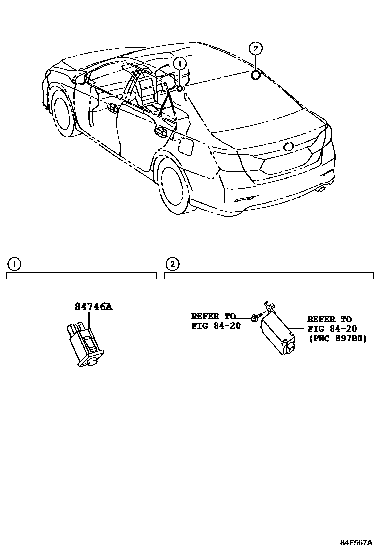 Toyota CAMRY 轮胎压力警告系统 EPC diagram — 84F567A
