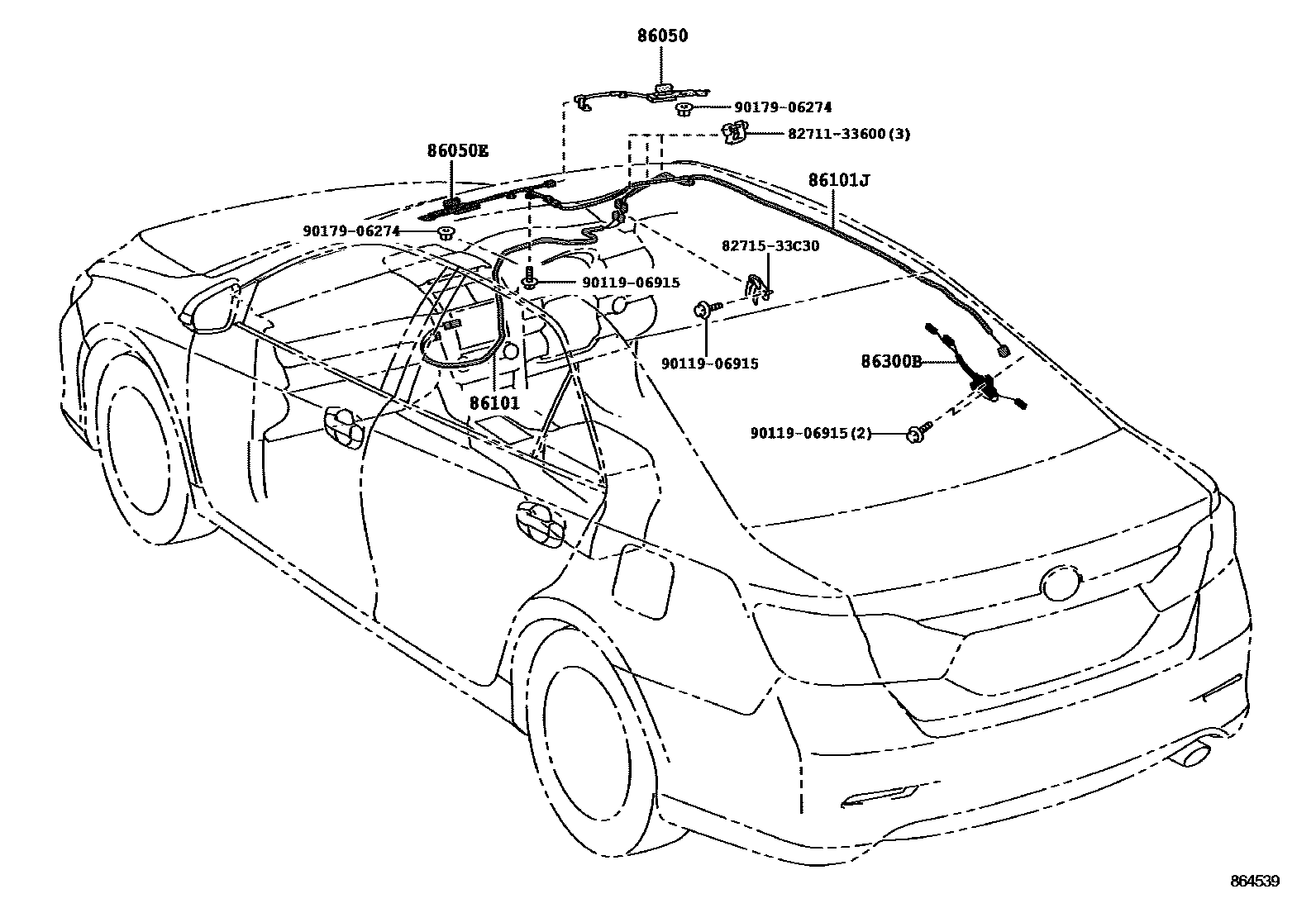 Toyota CAMRY antenna EPC diagram — 864539