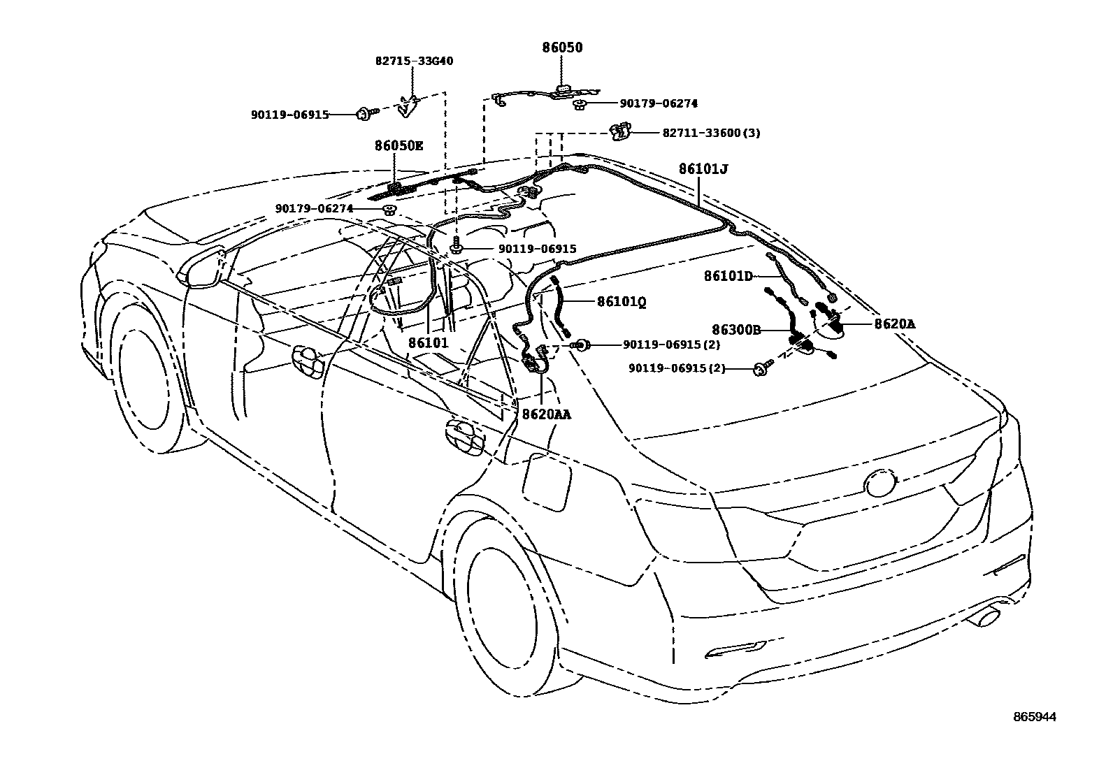 Toyota CAMRY antenna EPC diagram — 865944