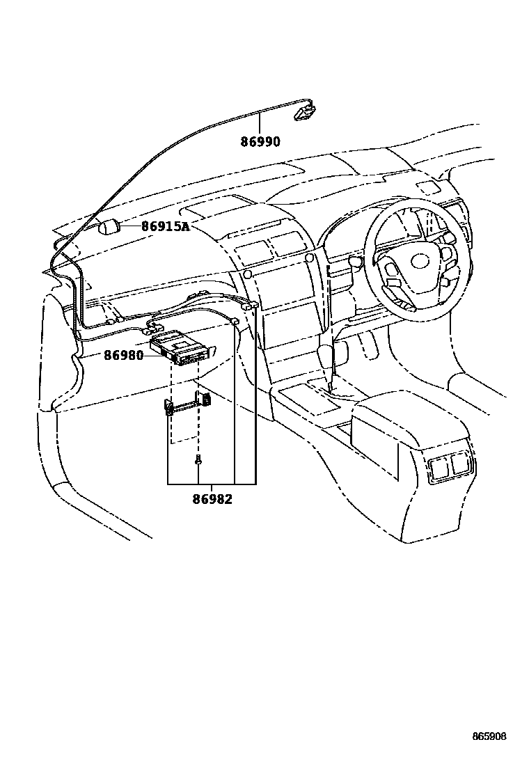 Toyota CAMRY 收音机通信和ETC EPC diagram — 865909