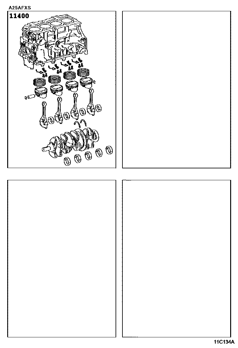 Toyota CAMRY Short Block Assembly EPC diagram — 11C134A
