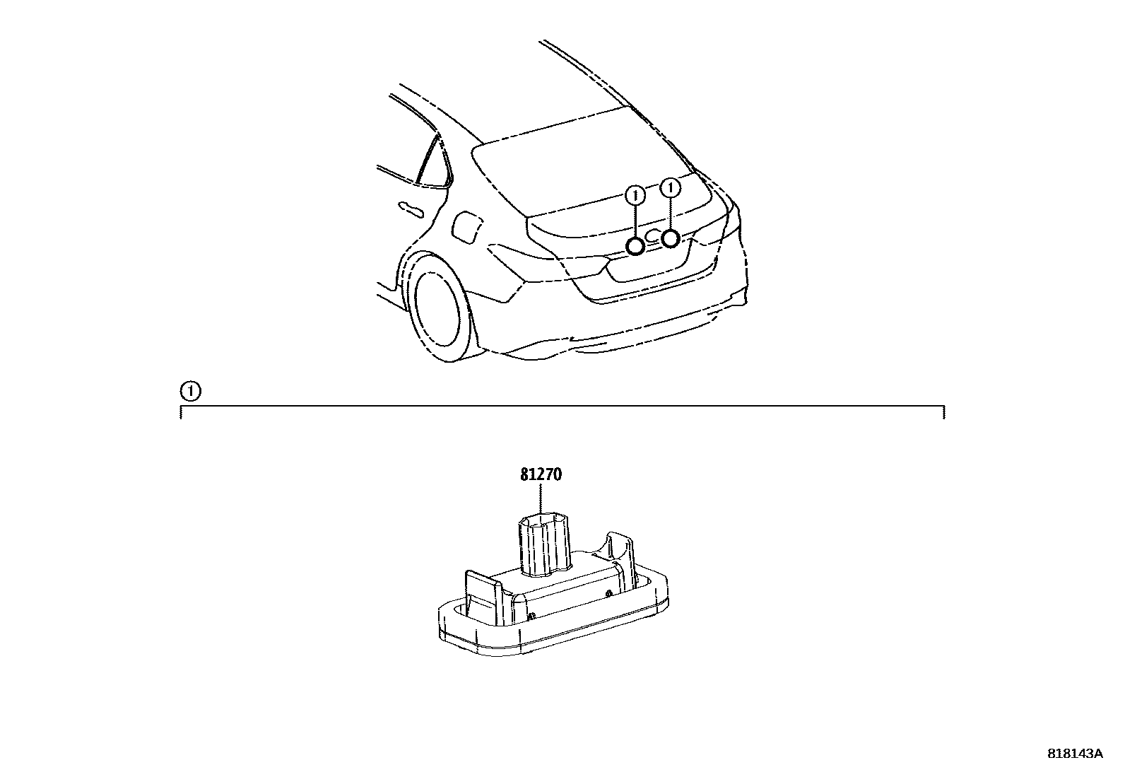 Toyota CAMRY 后牌照灯 EPC diagram — 818143A