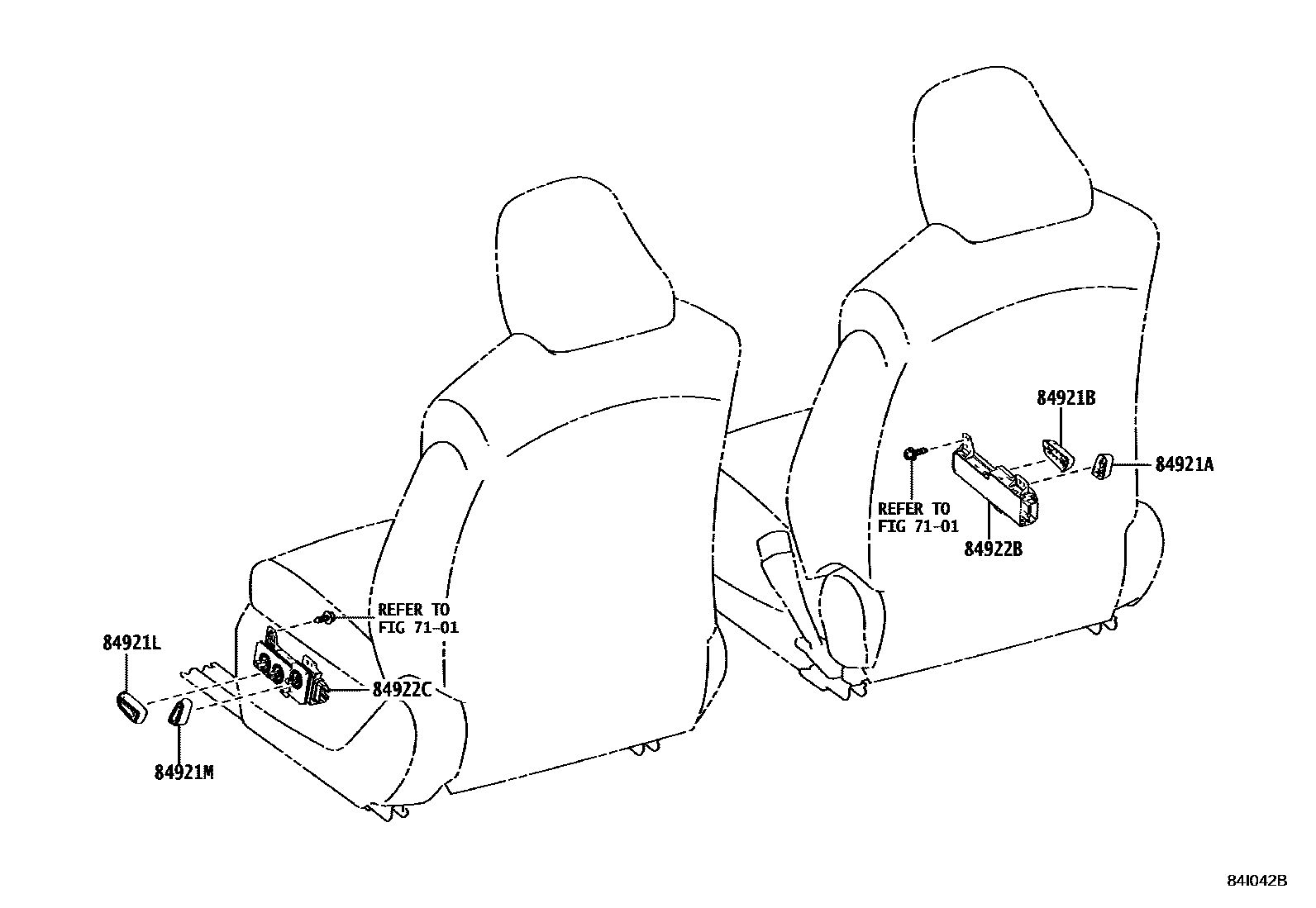 Toyota CAMRY 开关和继电器和ECU EPC diagram — 84I042B