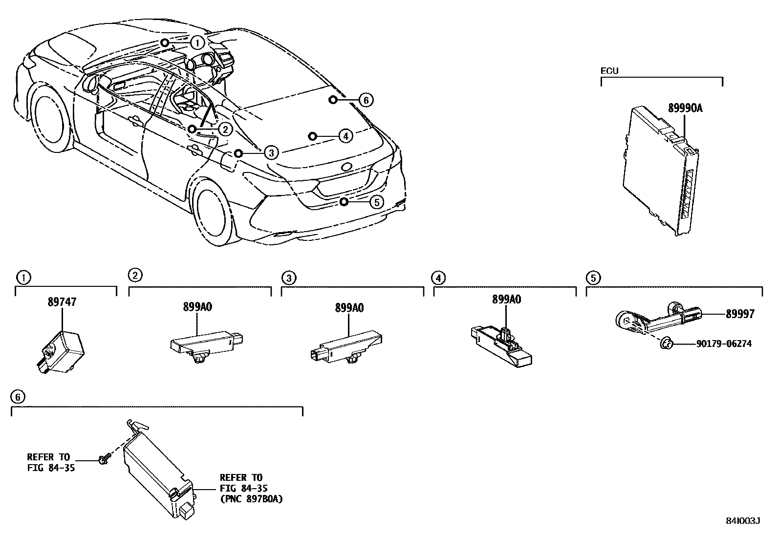 Toyota CAMRY 遥控门锁 EPC diagram — 84I003J