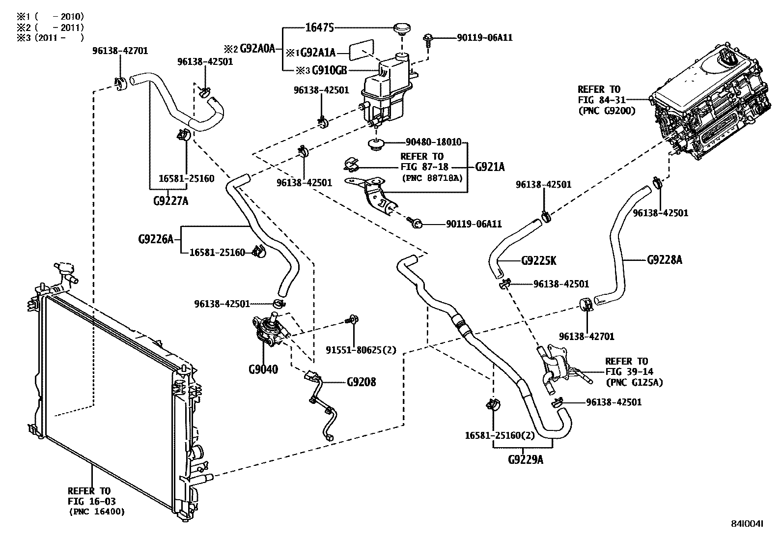 Toyota CAMRY 逆变器冷却系统 EPC diagram — 84I004I