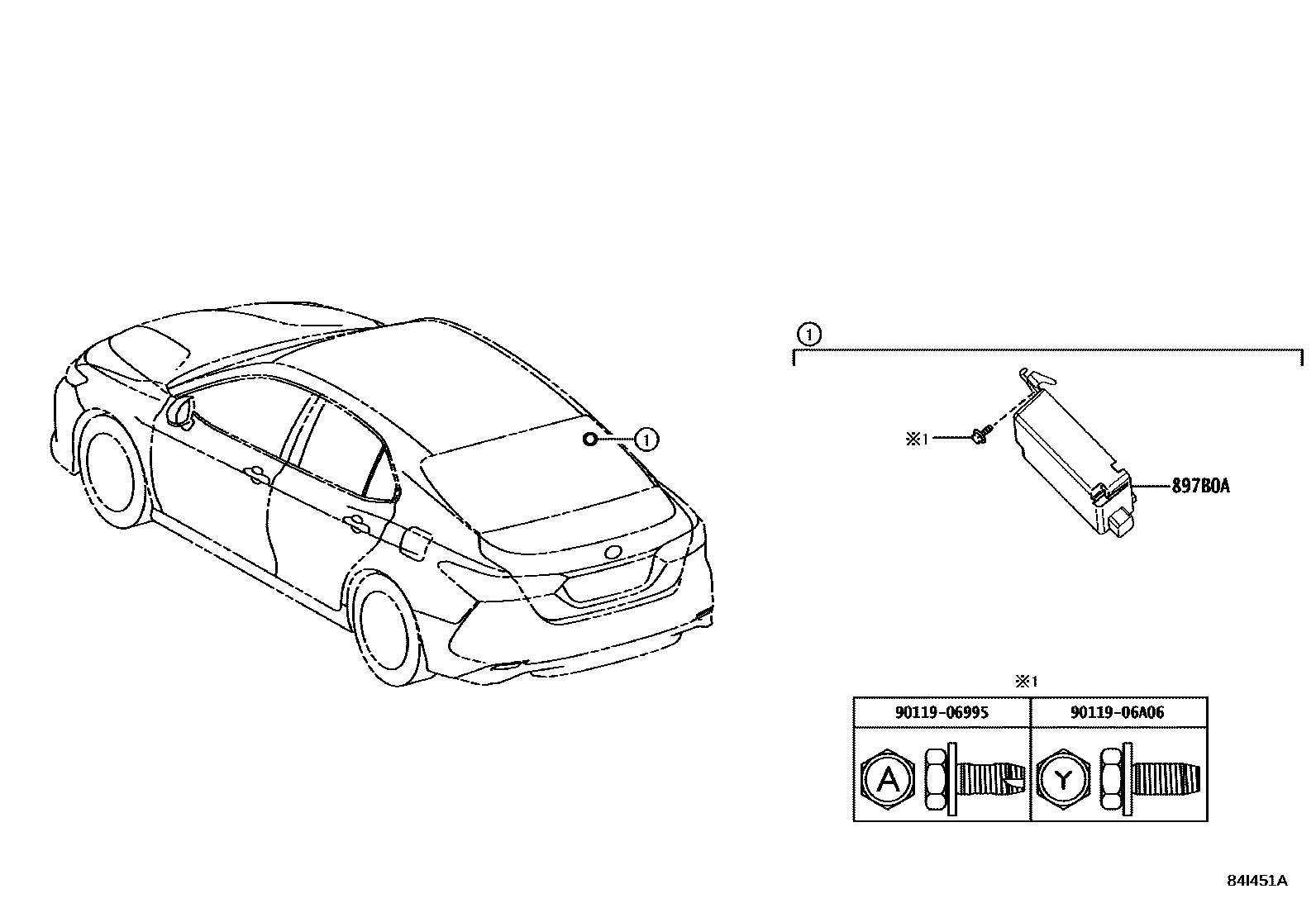 Toyota CAMRY 轮胎压力警告系统 EPC diagram — 84I451A