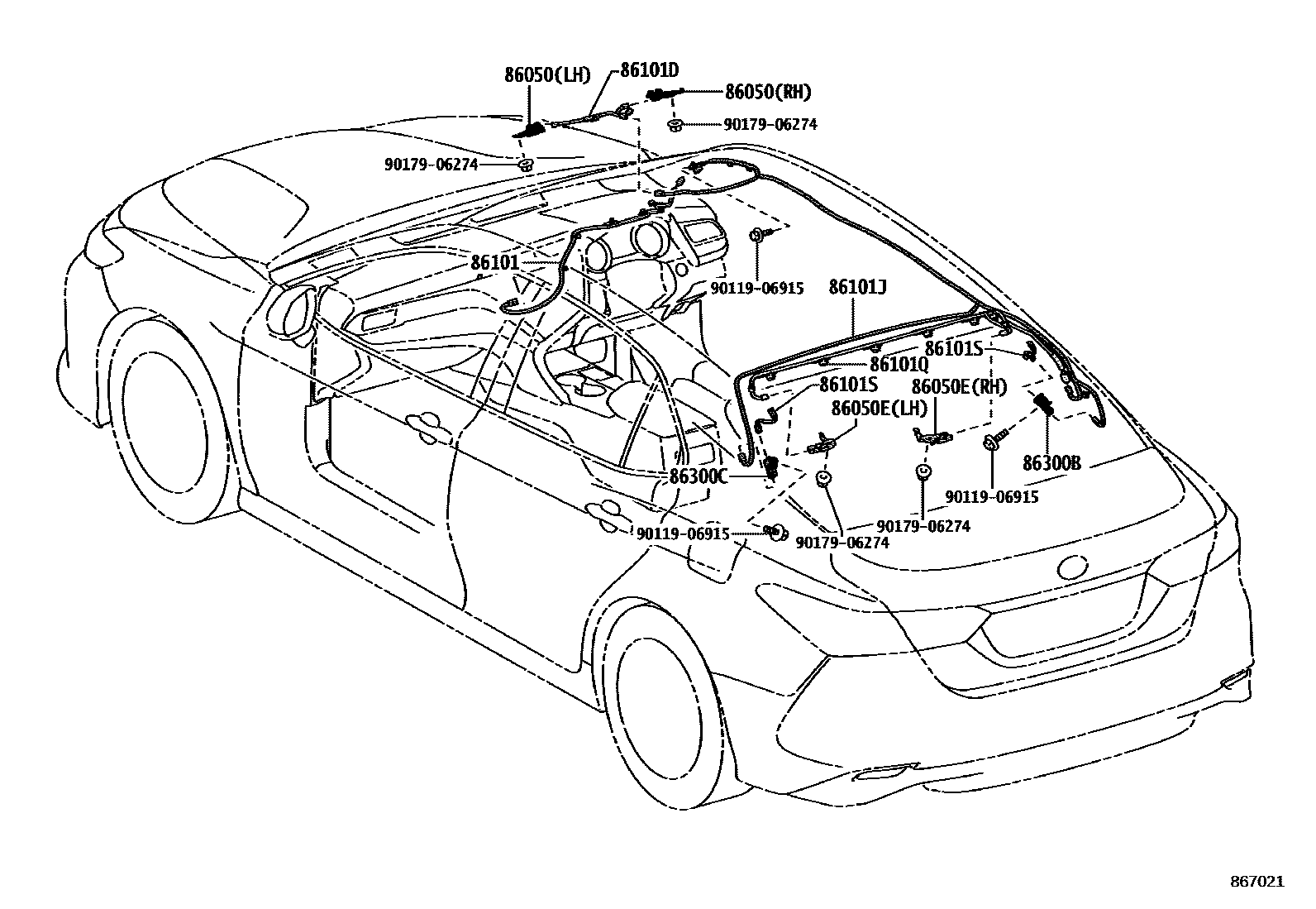 Toyota CAMRY antenna EPC diagram — 867021