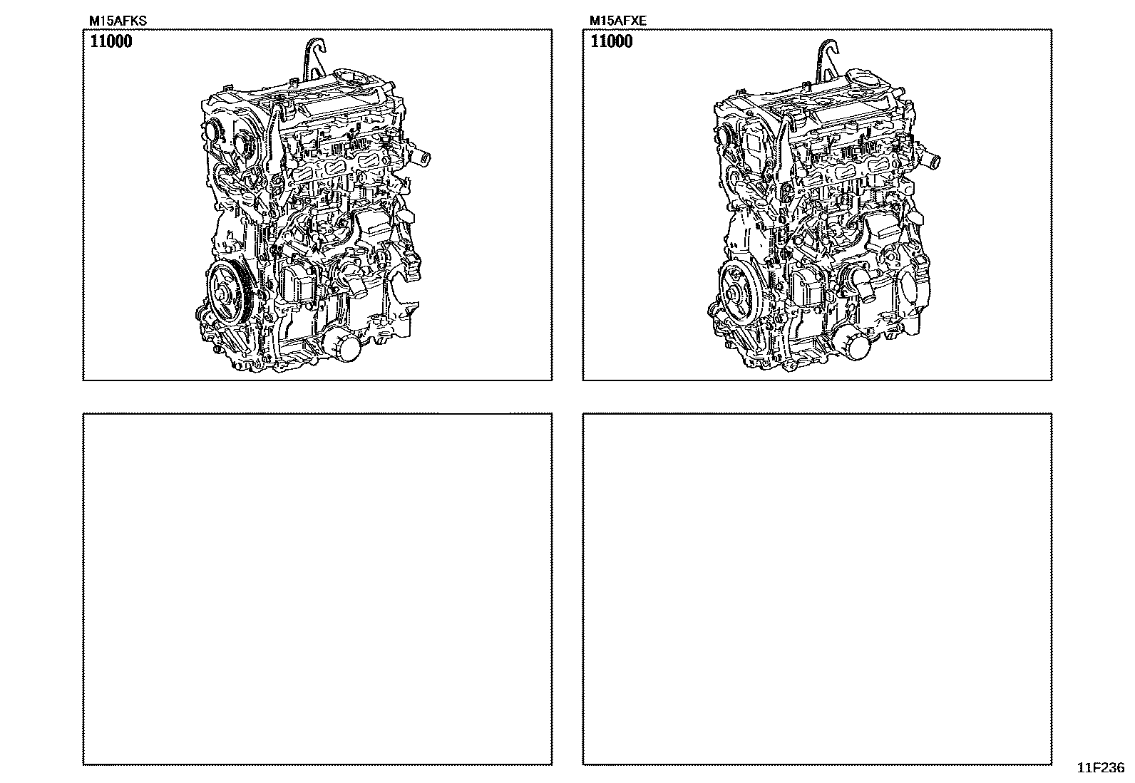 Toyota YARIS Partial Engine Assembly EPC diagram — 11F236
