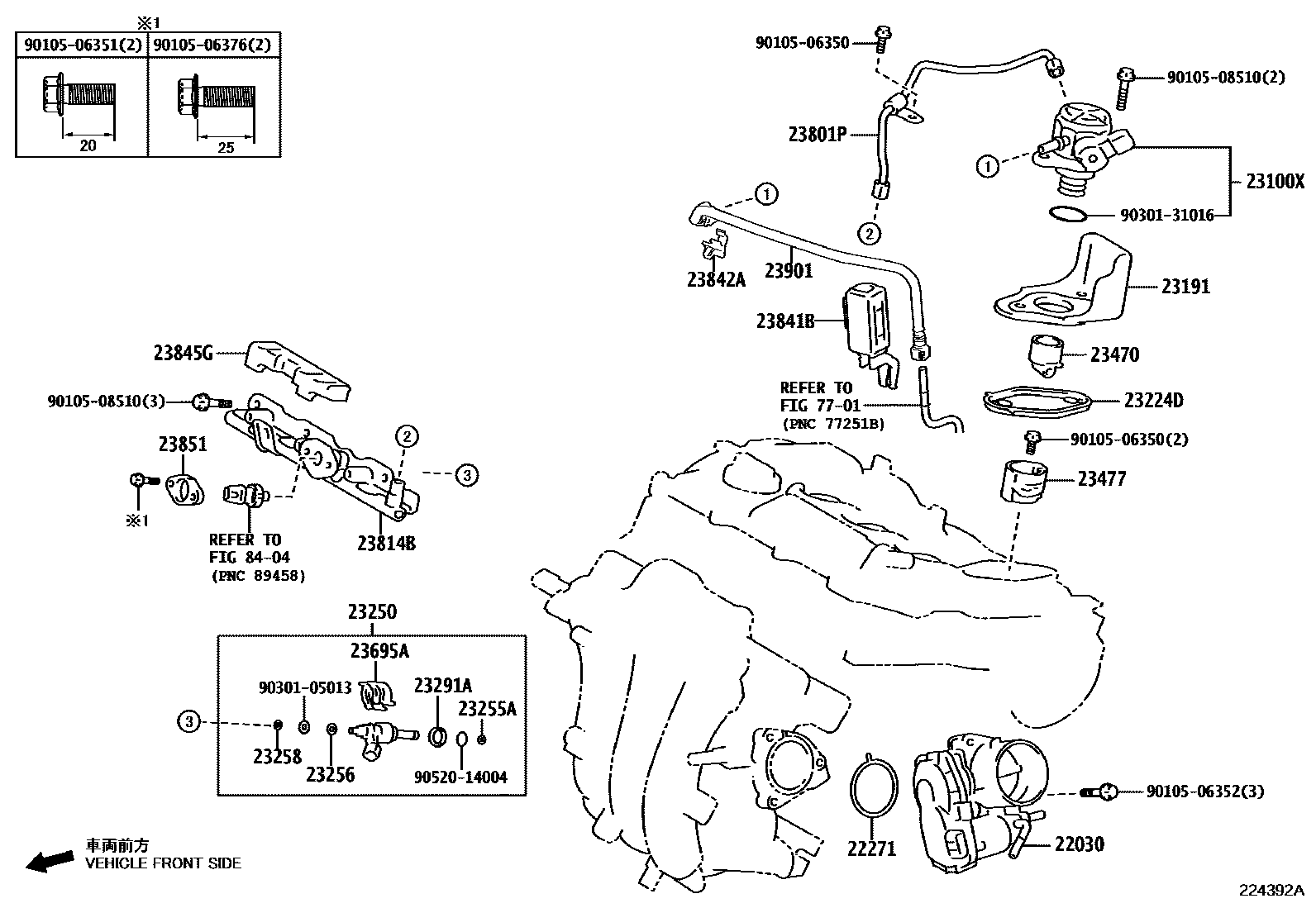 Toyota YARIS 燃油喷射系统 EPC diagram — 224392A
