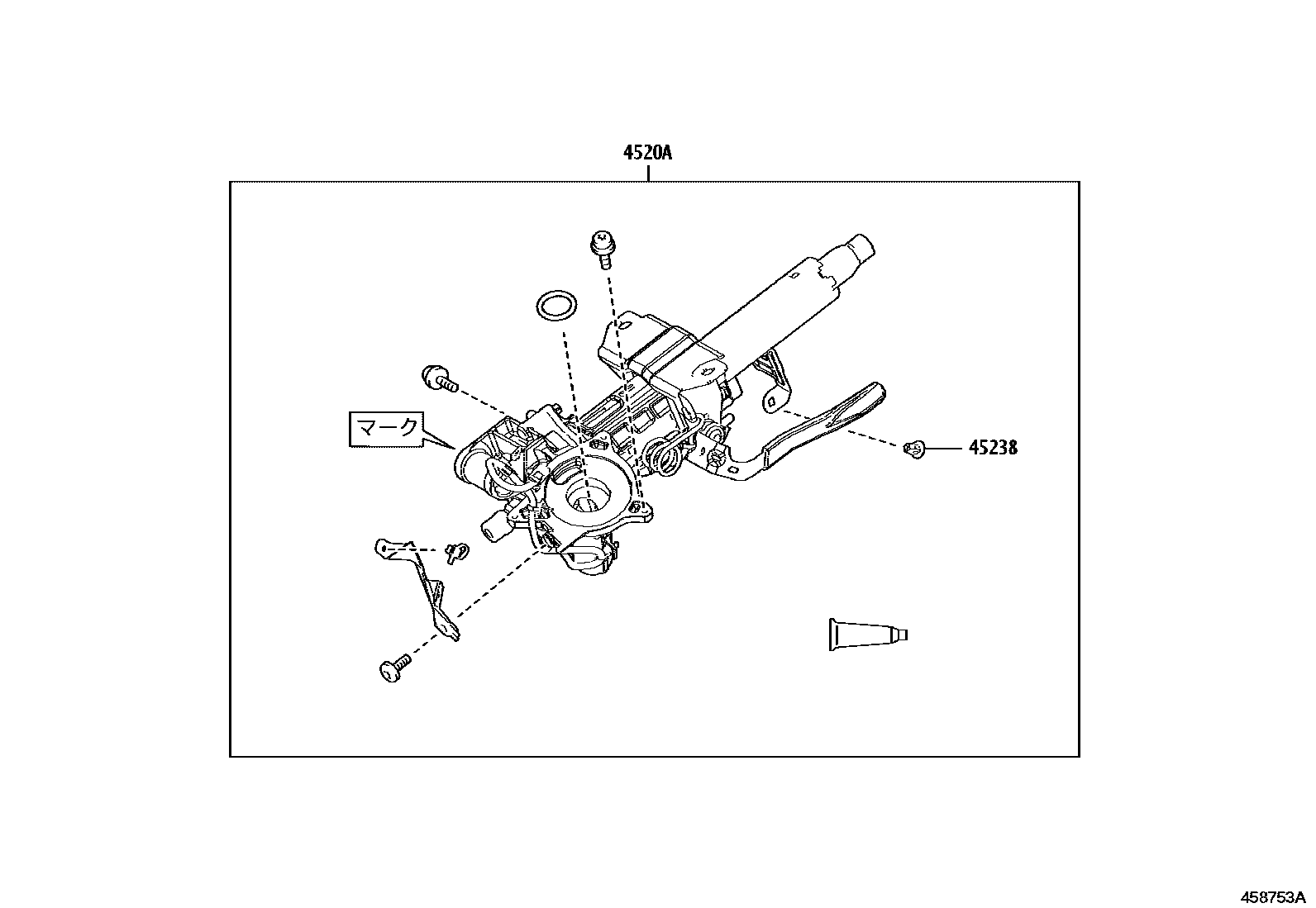 Toyota YARIS Steering Column & Shaft EPC diagram — 458753A