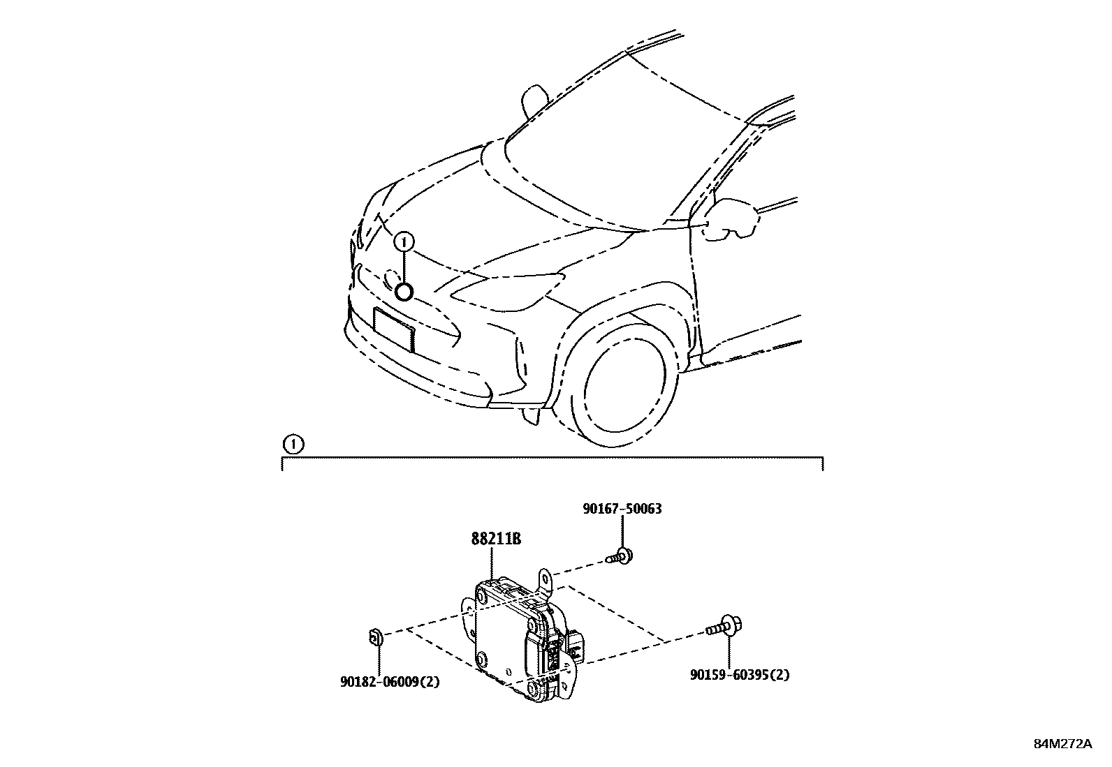 Toyota YARIS 巡航控制(自动行驶) EPC diagram — 84M272A
