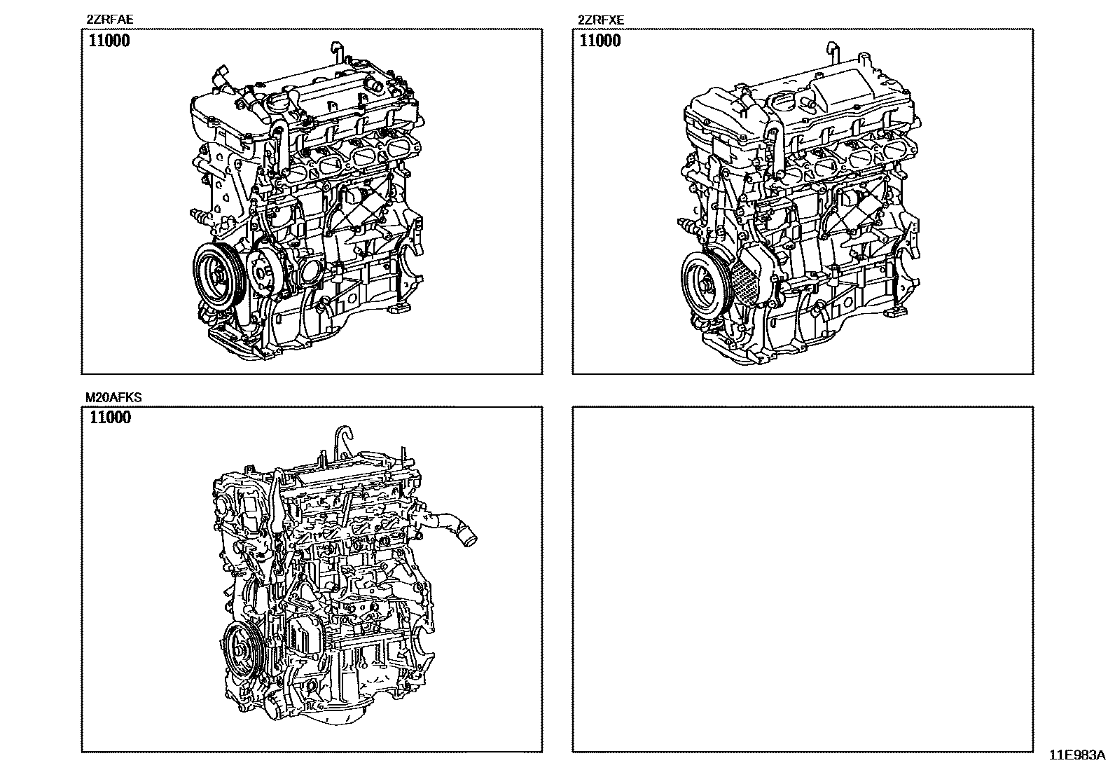 Toyota COROLLA Partial Engine Assembly EPC diagram — 11F983A