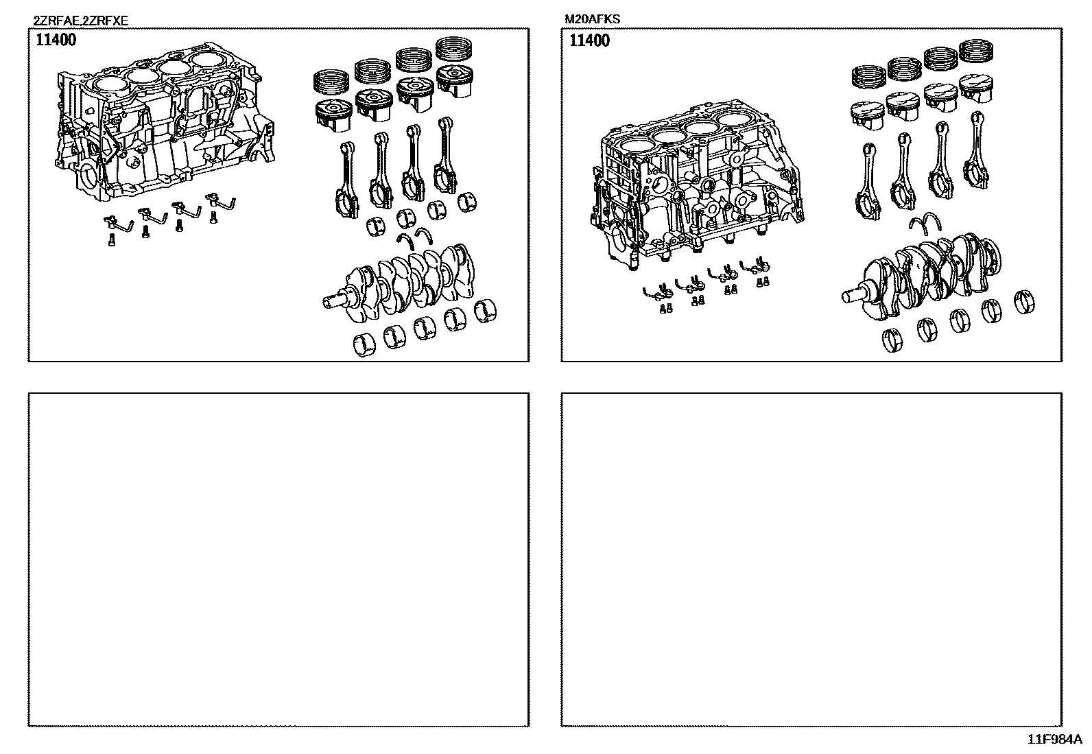 Toyota COROLLA Short Block Assembly EPC diagram — 11F984A