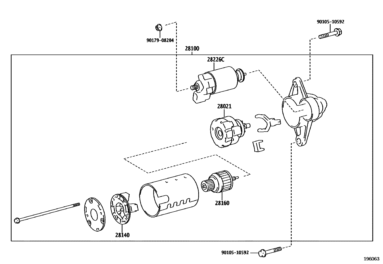 Toyota COROLLA 起动机 EPC diagram — 196063