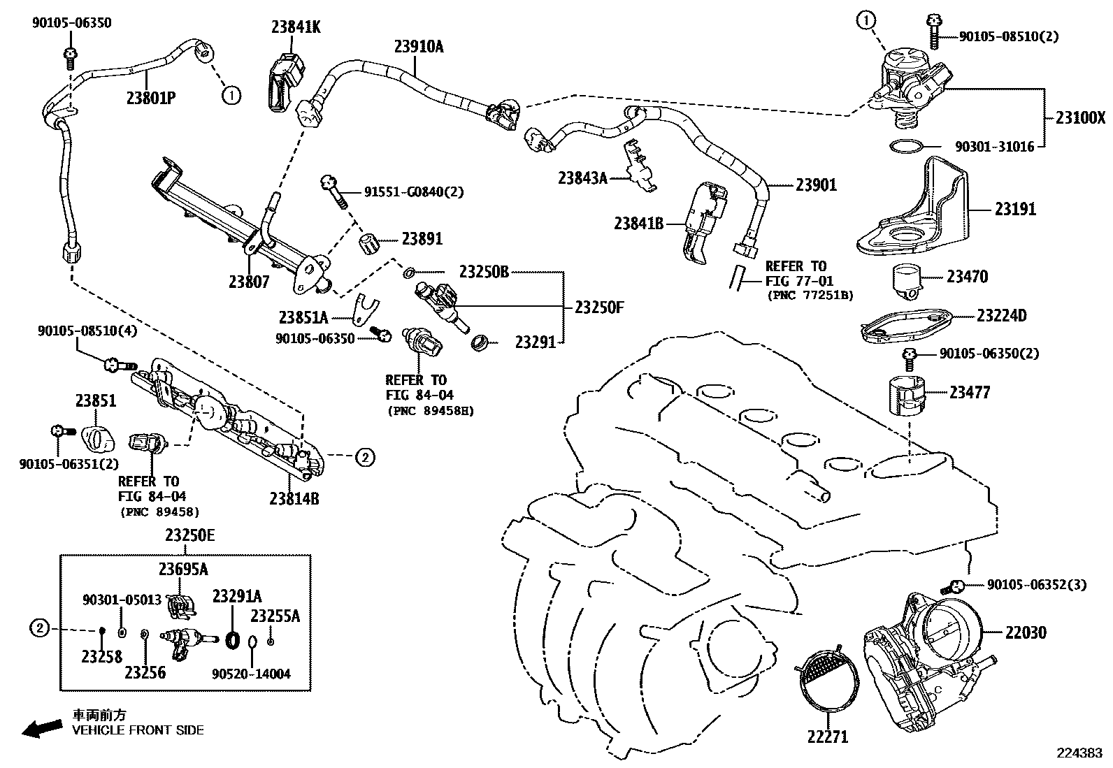 Toyota COROLLA 燃油喷射系统 EPC diagram — 224383