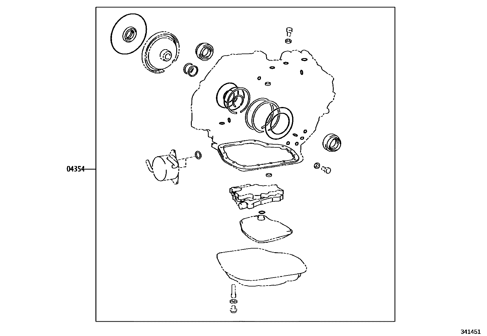 Toyota COROLLA 传动桥总成(CVT) EPC diagram — 341451