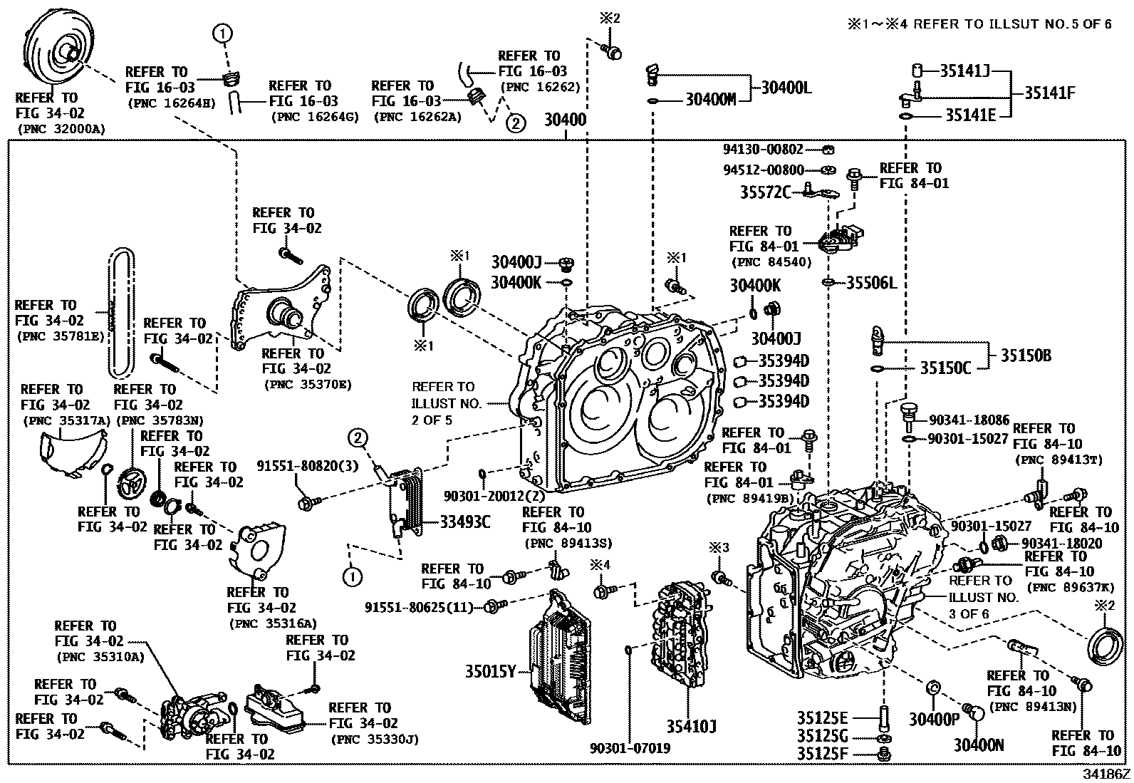 Toyota COROLLA 传动桥总成(CVT) EPC diagram — 34186Z