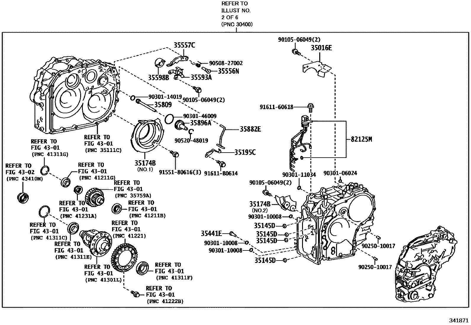 Toyota COROLLA 传动桥总成(CVT) EPC diagram — 341871