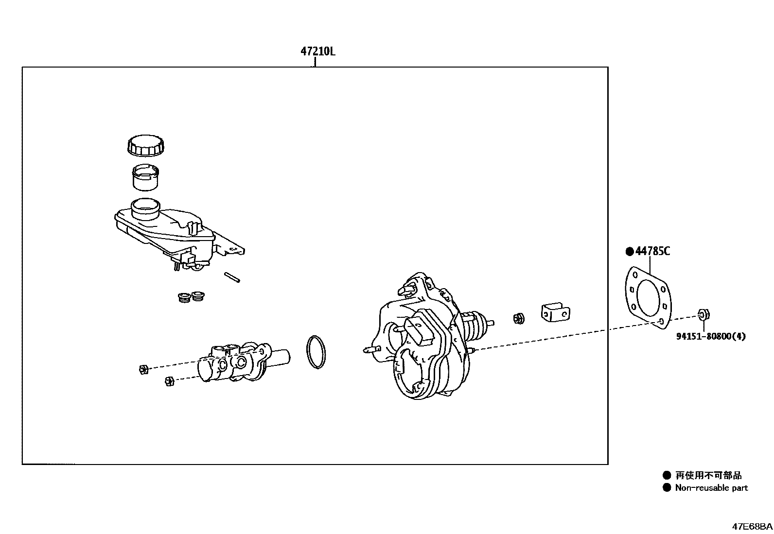 Toyota COROLLA 制动总泵 EPC diagram — 47E68BA