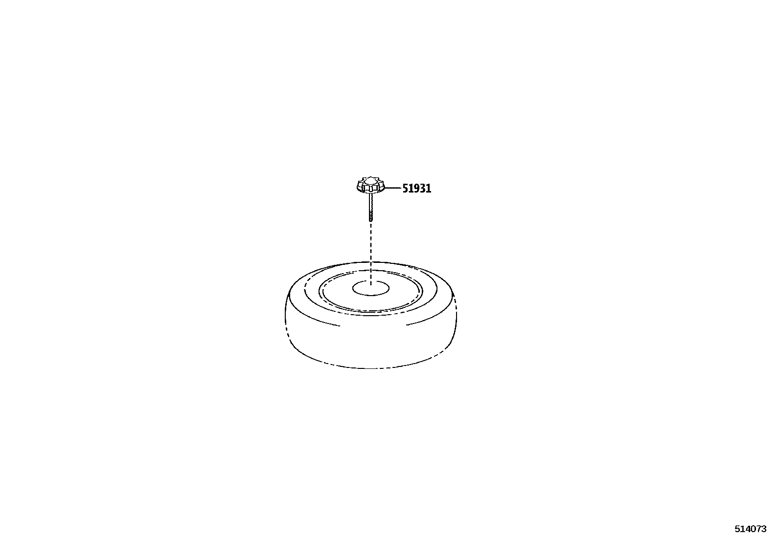Toyota COROLLA Spare tire rack EPC diagram — 514073