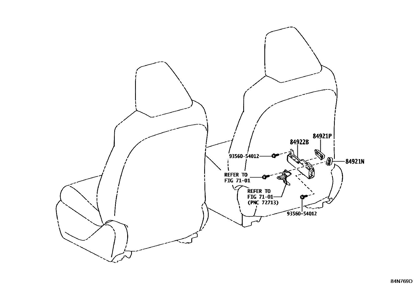 Toyota COROLLA 开关和继电器和ECU EPC diagram — 84N769D