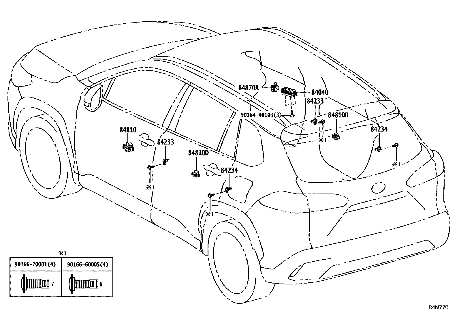 Toyota COROLLA 开关和继电器和ECU EPC diagram — 84N770