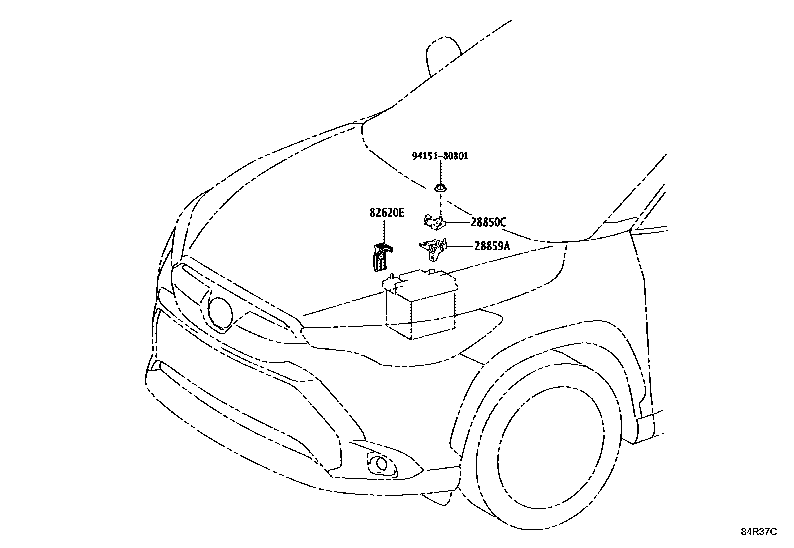 Toyota COROLLA 开关和继电器和ECU EPC diagram — 84R37C