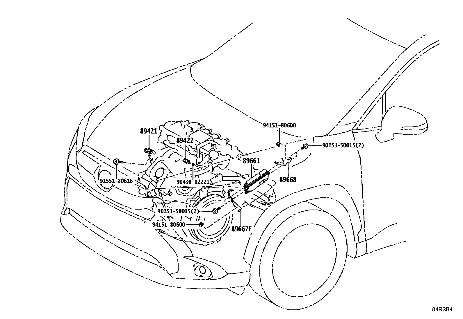 Toyota COROLLA 电子燃油喷射系统 EPC diagram — 84R3B4