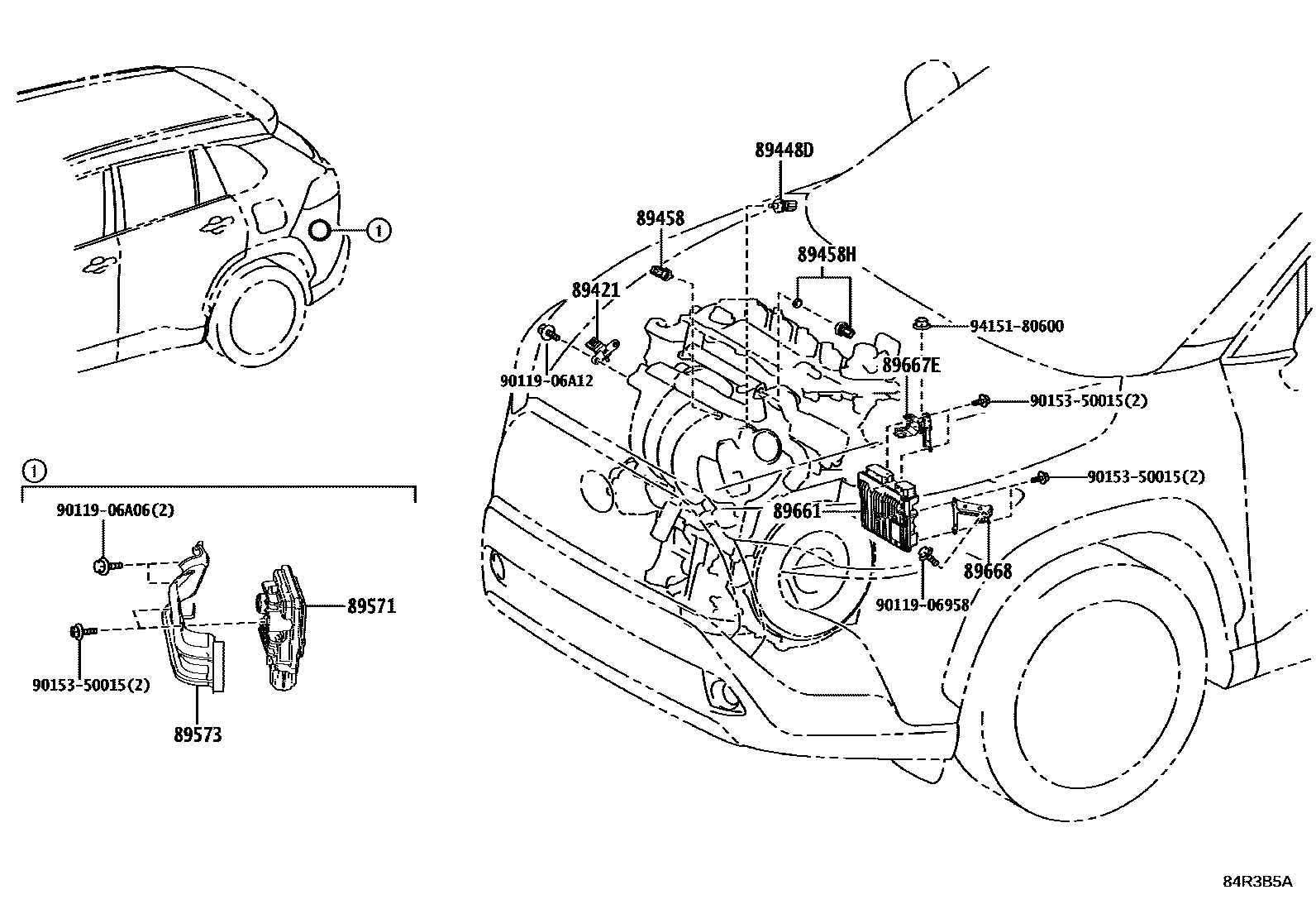 Toyota COROLLA 电子燃油喷射系统 EPC diagram — 84R3B5A
