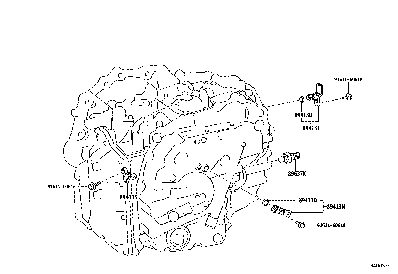 Toyota COROLLA 超速档和电子控制变速器 EPC diagram — 84R37L