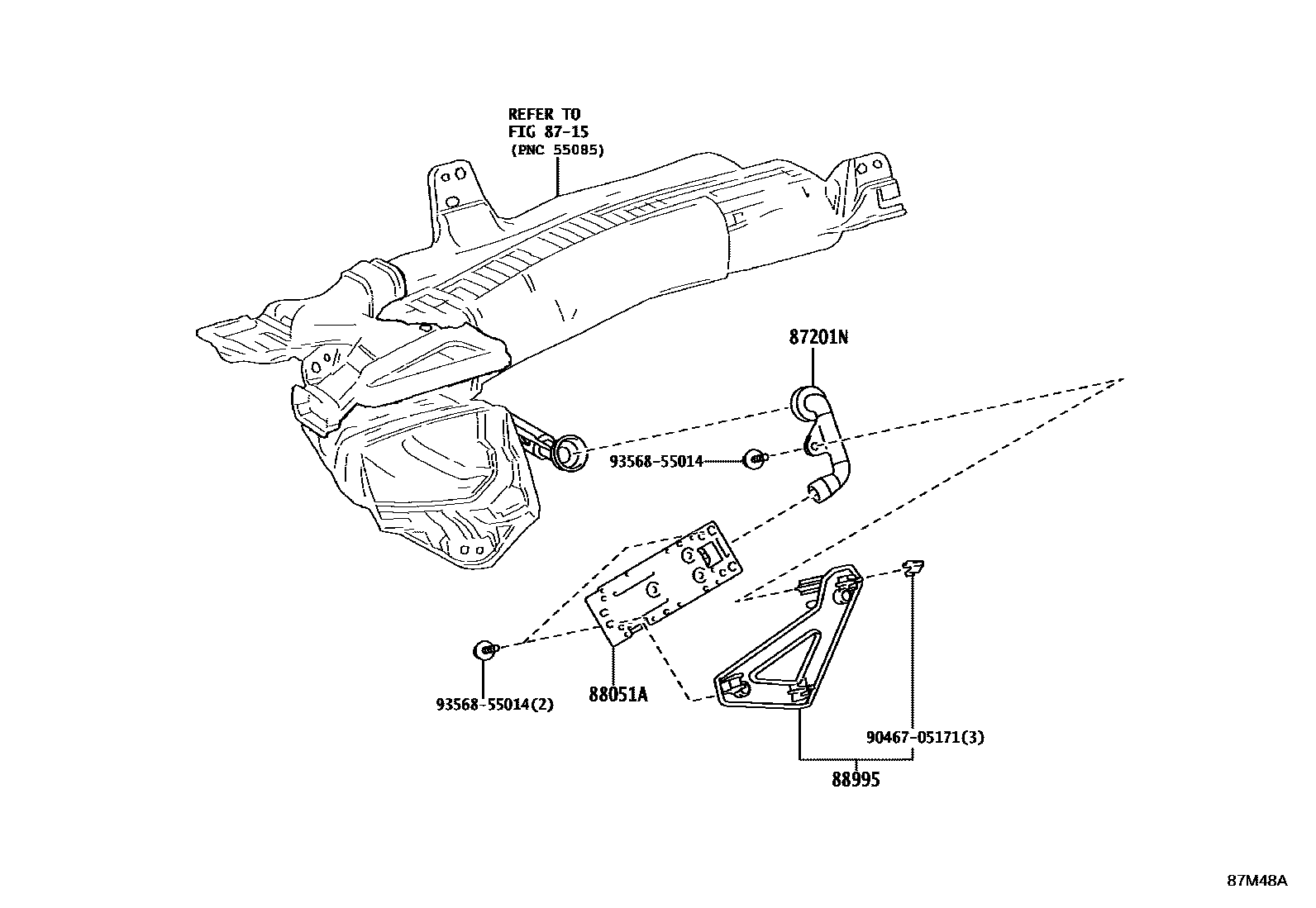 Toyota COROLLA 空气净化器或离子发生器 EPC diagram — 87M48A