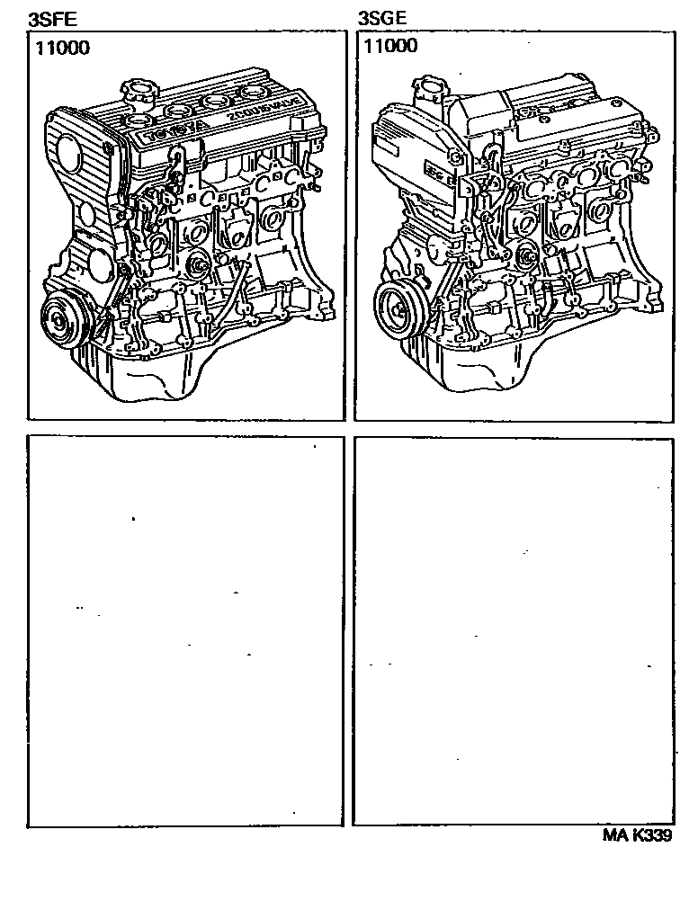 Toyota RAV4 Partial Engine Assembly EPC diagram — MAK339