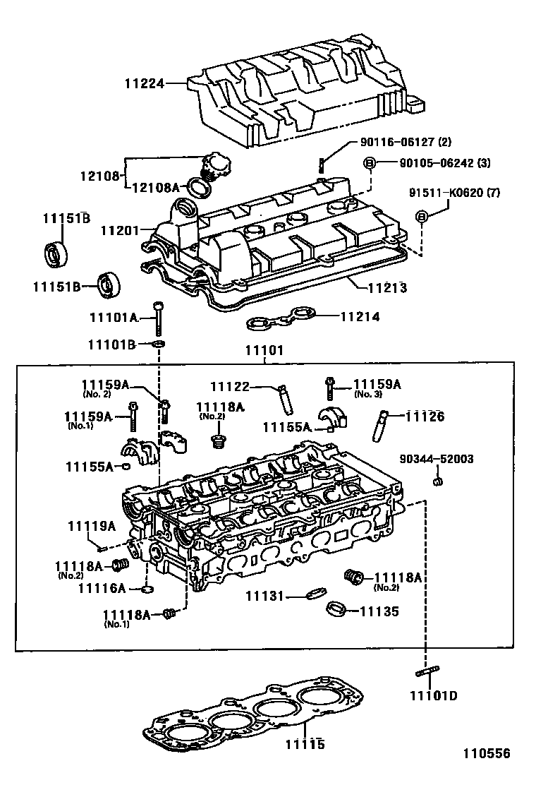 Toyota RAV4 Cylinder Head EPC diagram — 110556