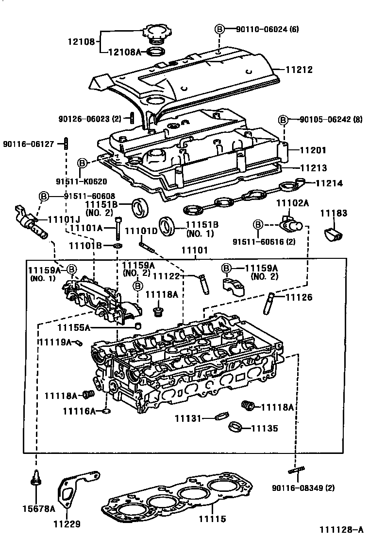 Toyota RAV4 Cylinder Head EPC diagram — 111128A