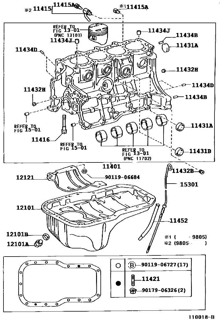 Toyota RAV4 Cylinder Block EPC diagram — 115279
