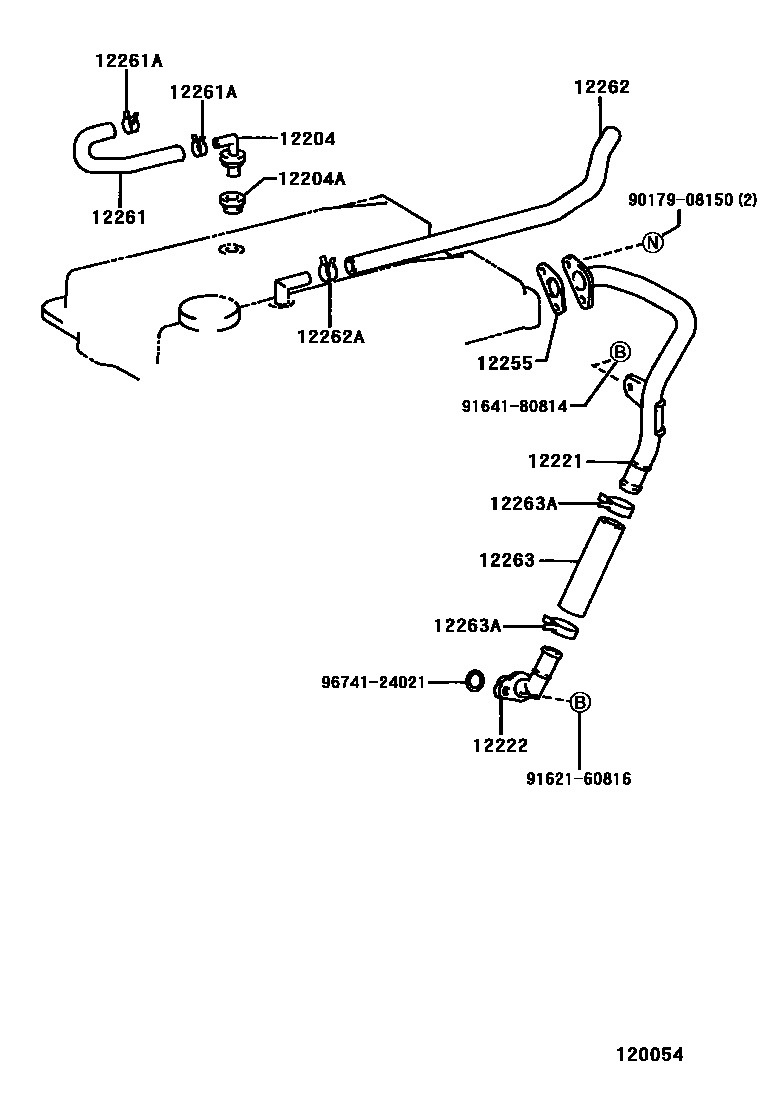 Toyota RAV4 Ventilation Hose EPC diagram — 120054