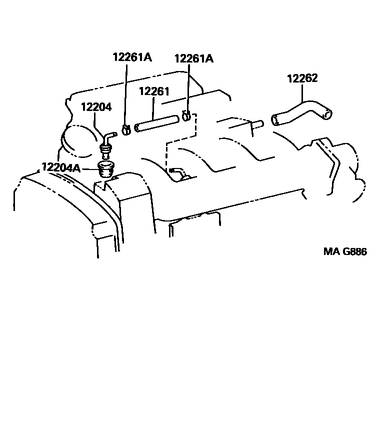 Toyota RAV4 Ventilation Hose EPC diagram — MAG886