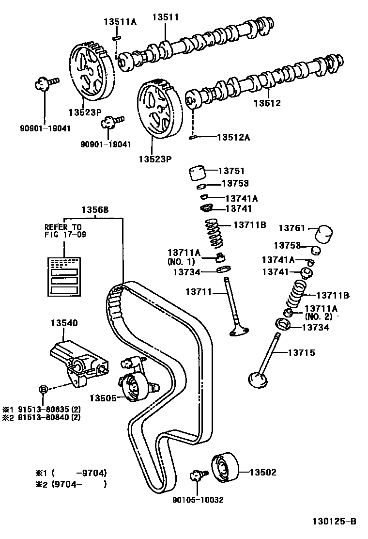 Toyota RAV4 Camshaft & Valve EPC diagram — 130125B