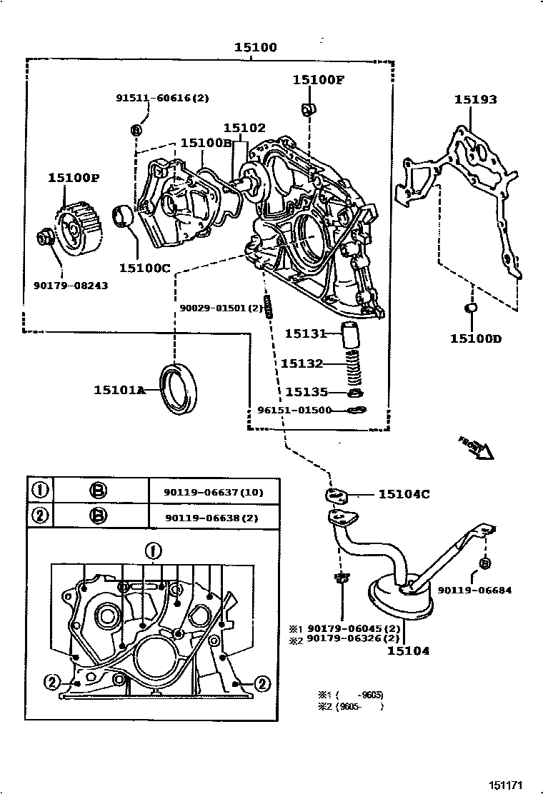 Toyota RAV4 Engine Oil Pump EPC diagram — 151171