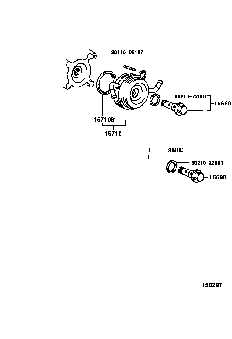 Toyota RAV4 Engine Oil Cooler EPC diagram — 150297