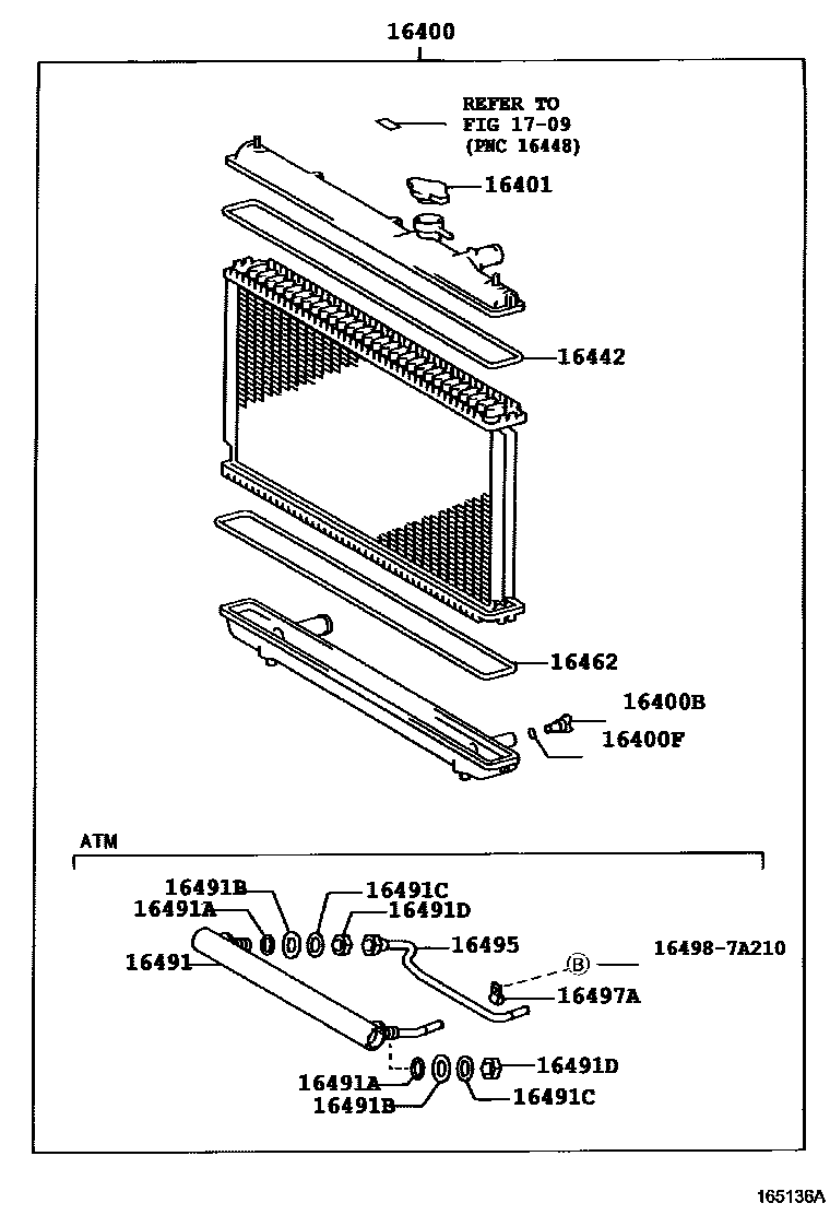 Toyota RAV4 RADIATOR & WATER OUTLET EPC diagram — 165136A