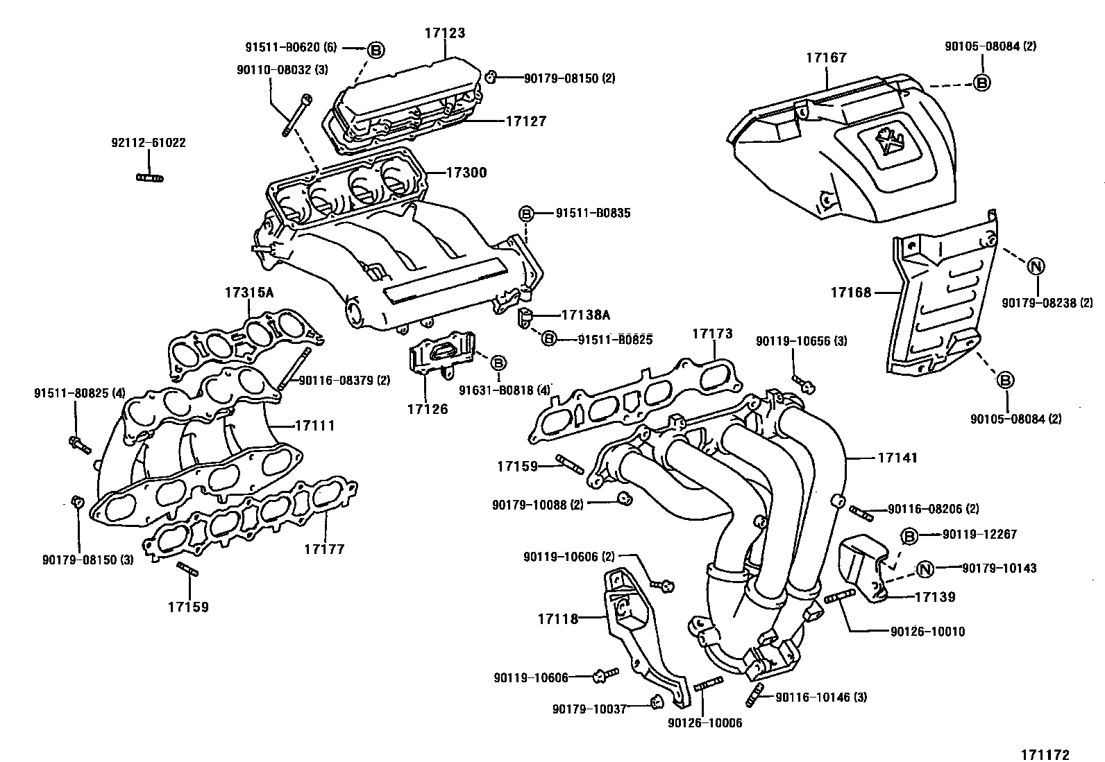 Toyota RAV4 Manifold EPC diagram — 171172