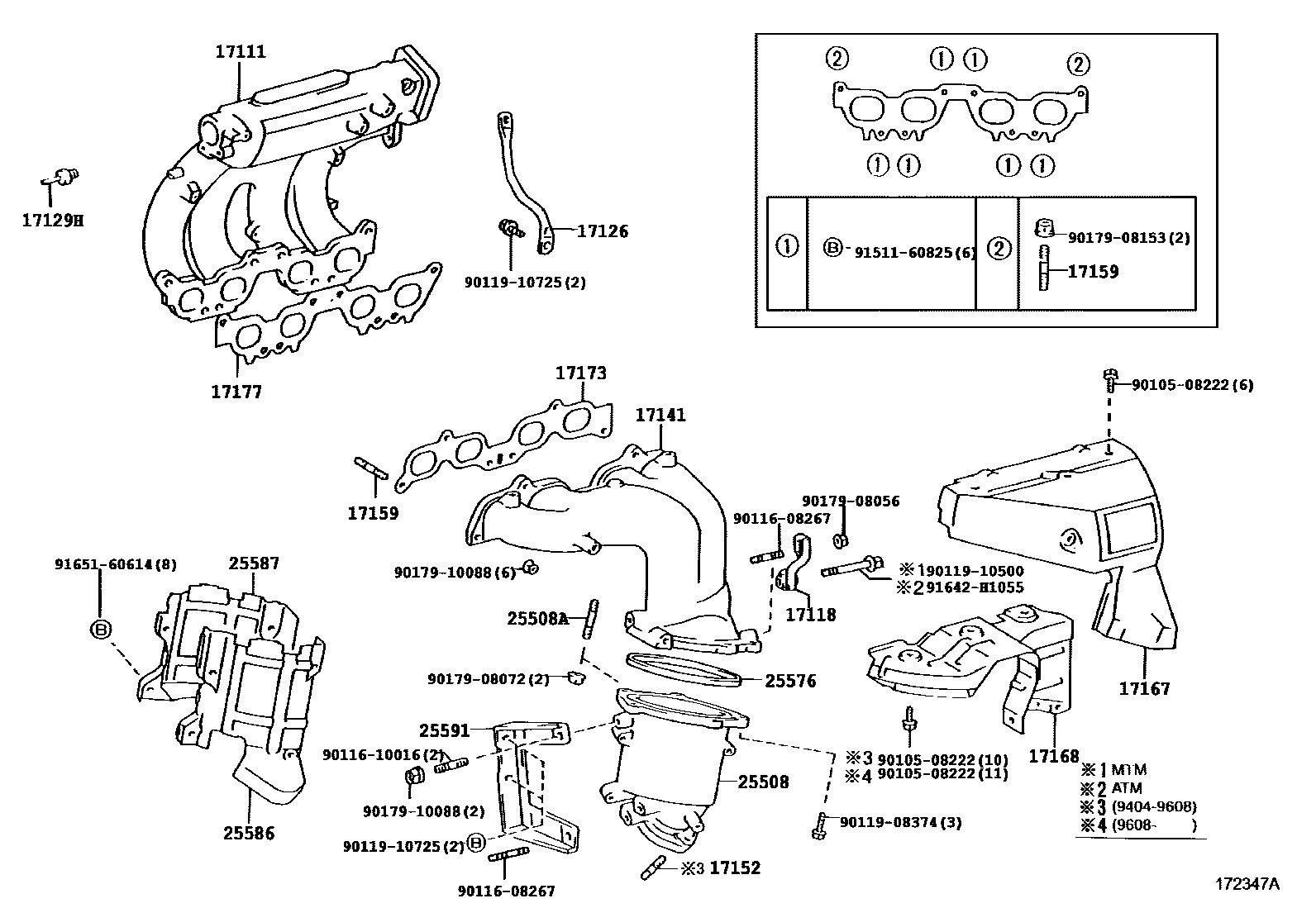 Toyota RAV4 Manifold EPC diagram — 172347A
