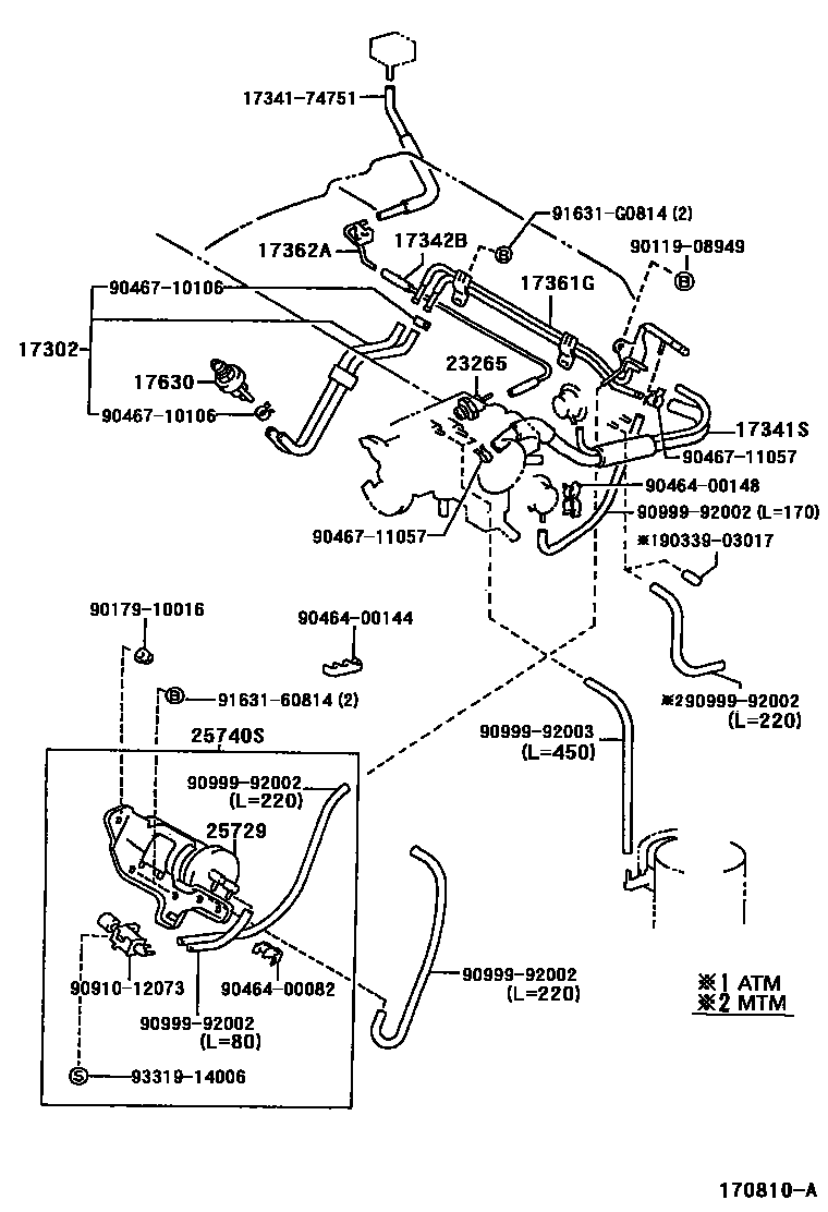 Toyota RAV4 vacuum tube EPC diagram — 170810A