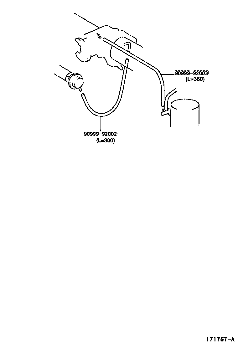 Toyota RAV4 vacuum tube EPC diagram — 171757A