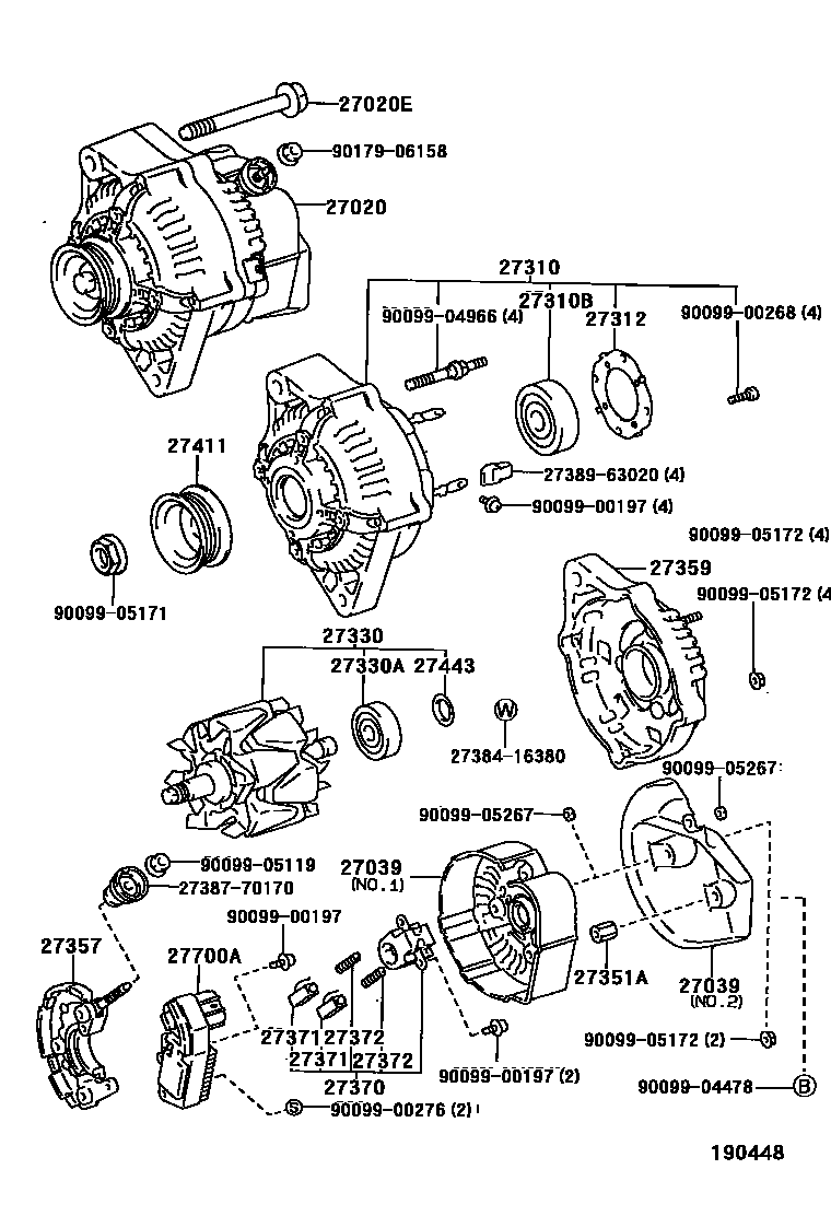 Toyota RAV4 Alternator EPC diagram — 190448