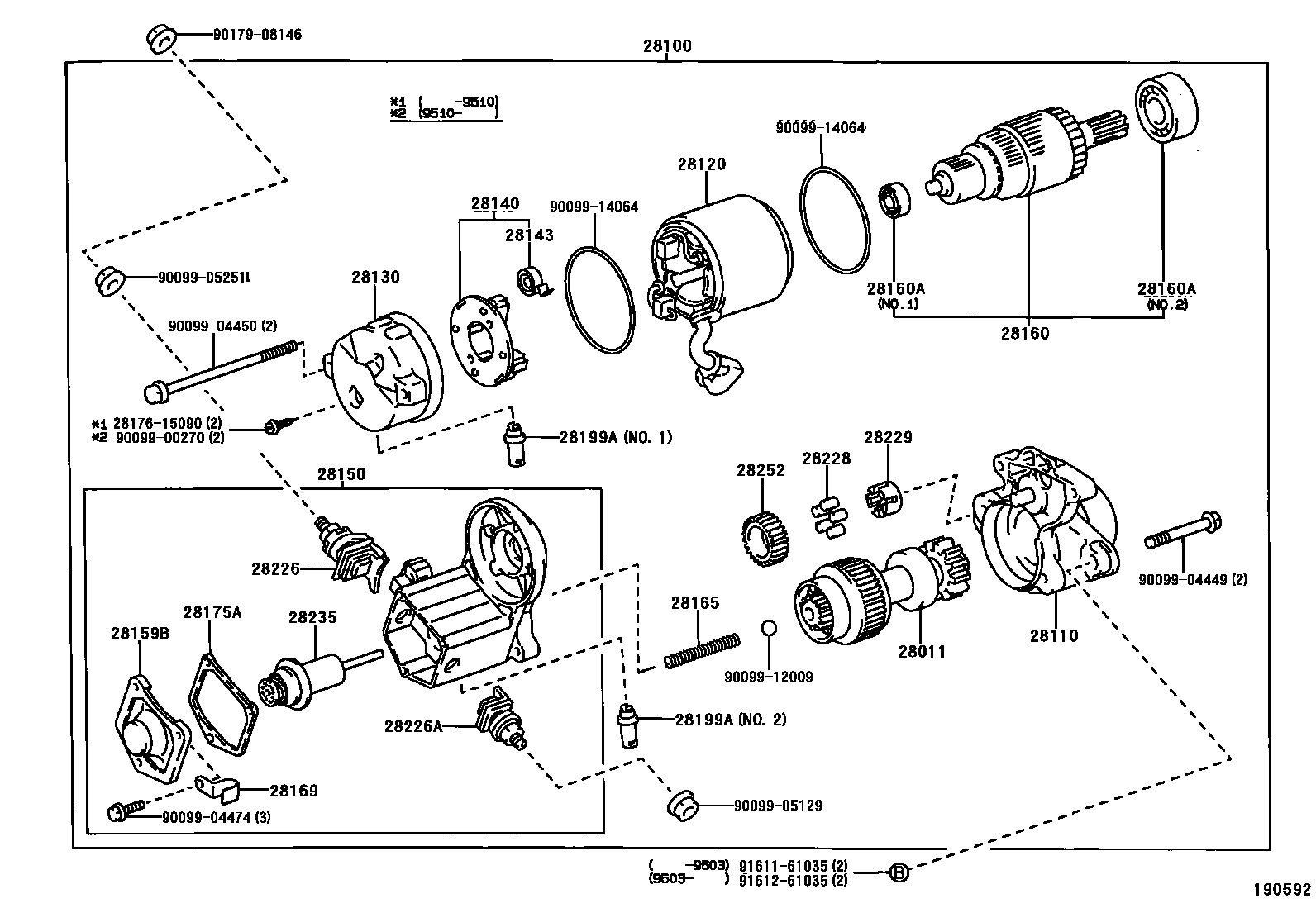 Toyota RAV4 起动机 EPC diagram — 190592