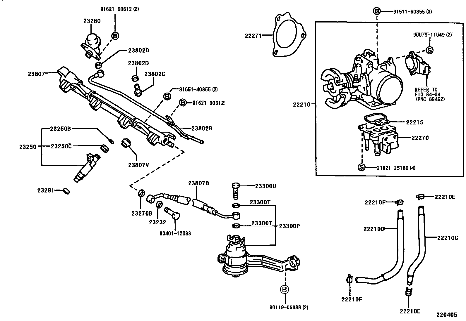Toyota RAV4 燃油喷射系统 EPC diagram — 220405