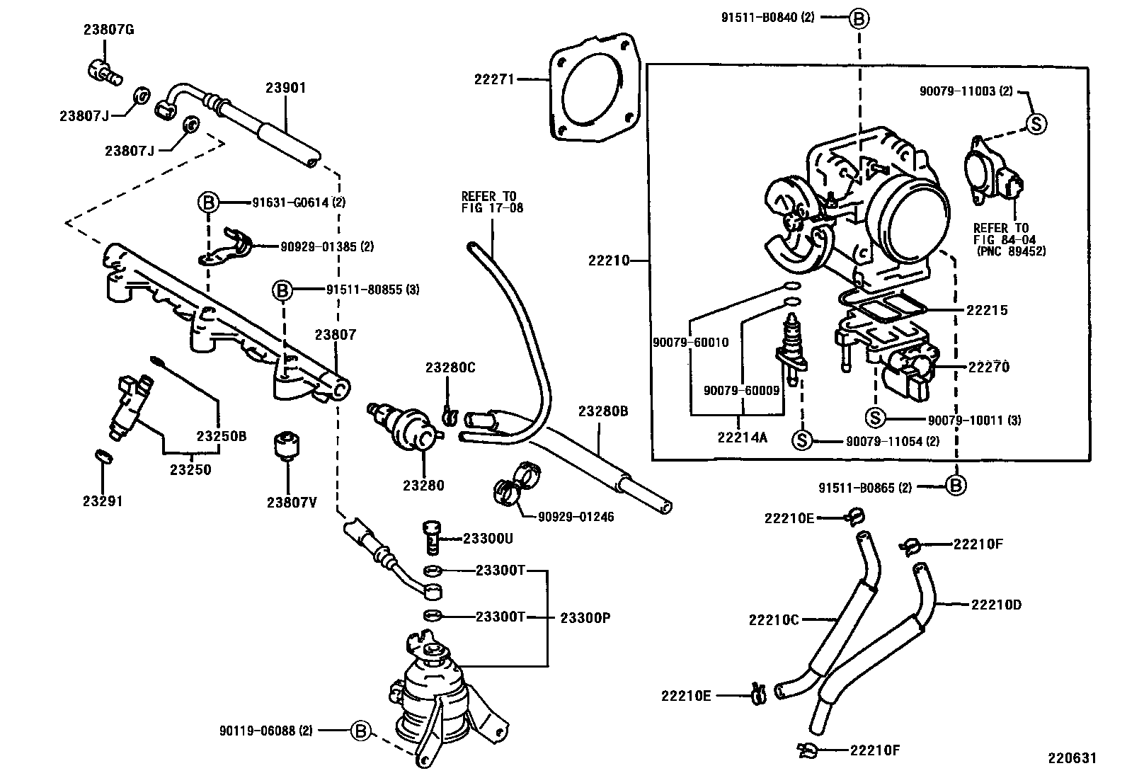 Toyota RAV4 燃油喷射系统 EPC diagram — 220631
